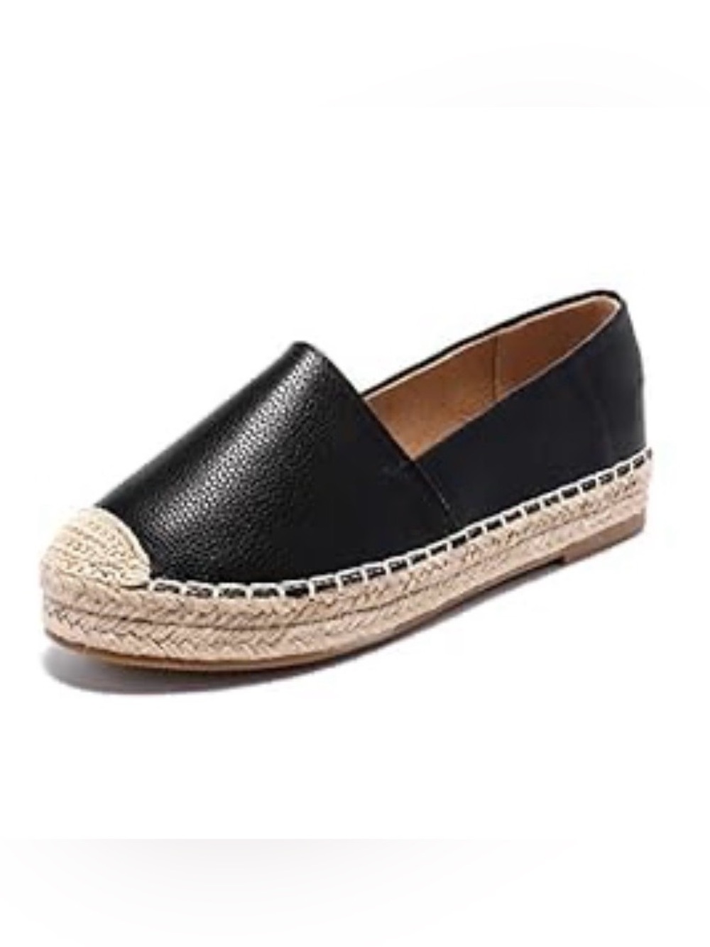Women's Black Espadrille Slip-On Flats